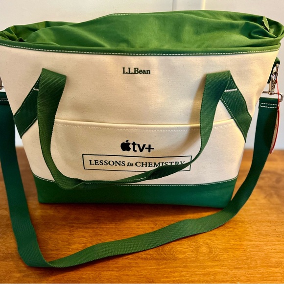 L.L. Bean Handbags - New LL Bean Insulated Tote Bag - Lessons in Chemistry FYC (Large, Green Trim)